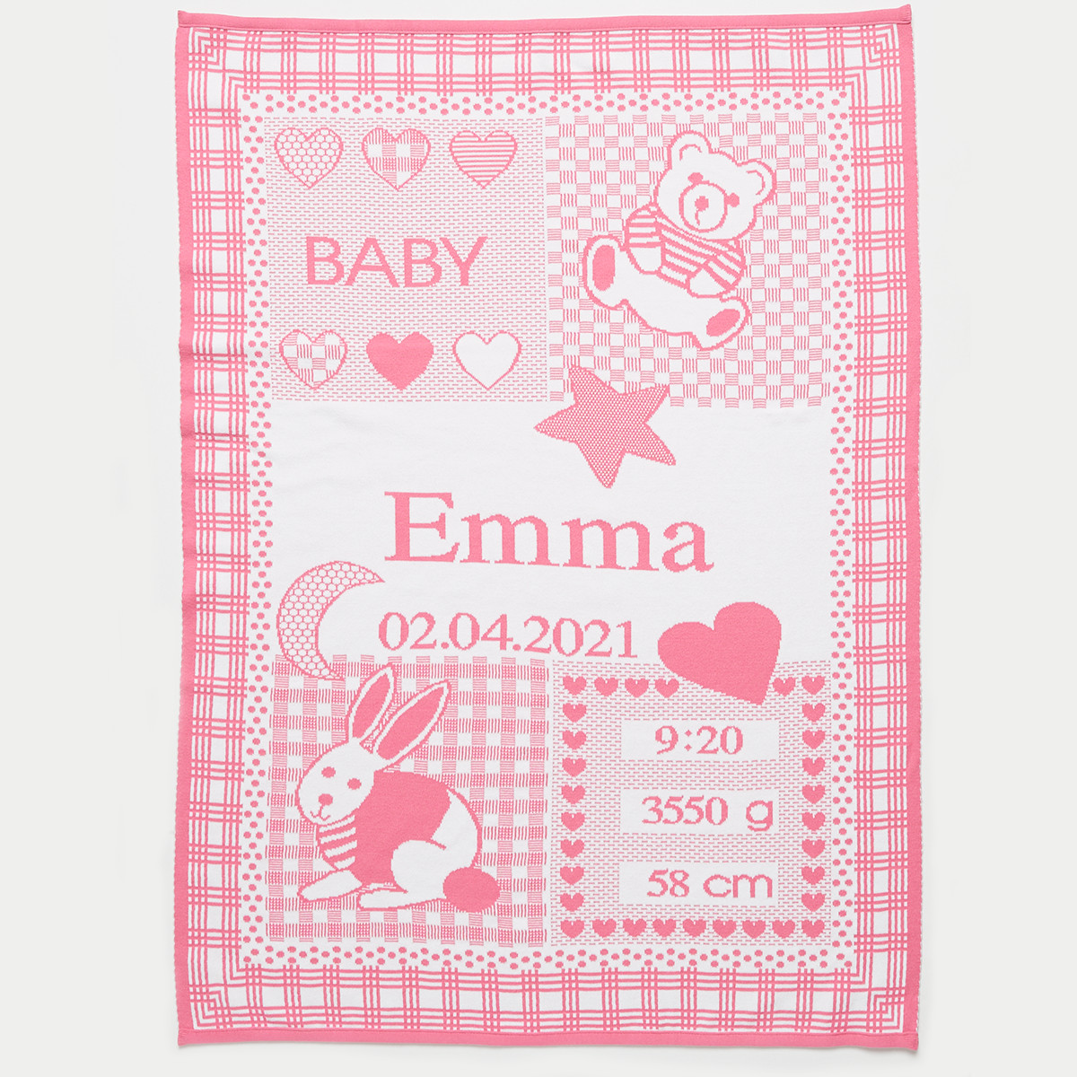 Manta Bebé Personalizada con Nombre y Bonitos para Dibujos Niña - Cotton  Sweet