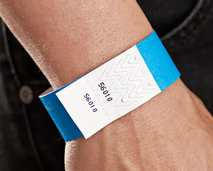 Pulseras de papel Tyvek con numeración doble